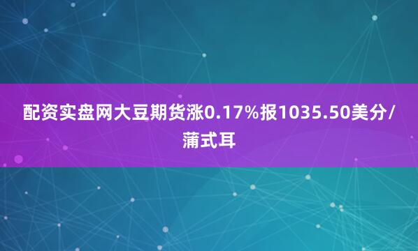 配资实盘网大豆期货涨0.17%报1035.50美分/蒲式耳